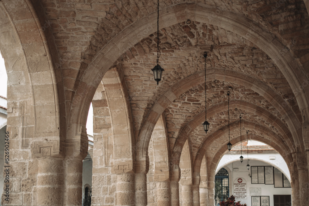 Beautiful old ancient arch with lanterns of St.Lazarus church in Larnaca Beautiful old ancient arch with lanterns of St.Lazarus church in Larnaca