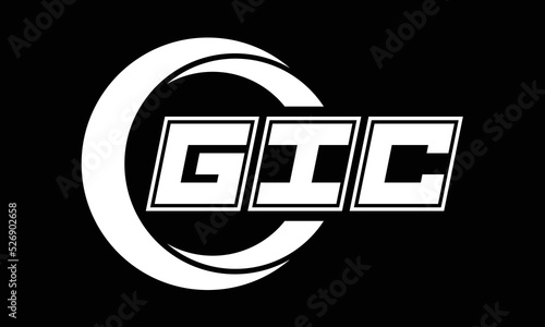 GIC three-letter circle logo design. custom font black and white logo vector template | abstract logo | word mark logo | letter mark logo | business logo | minimalist logo | font logo | photo