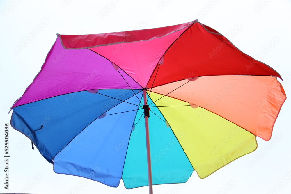 colorful umbrella, isolated on white