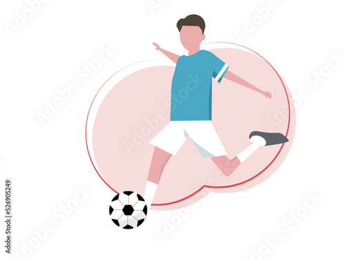 ボールを蹴るサッカー選手 ベクターイラスト