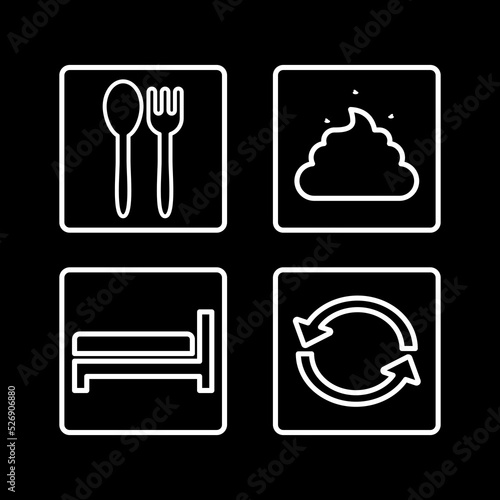 Daily routine activity. eat, poop, sleep, repeat icon design