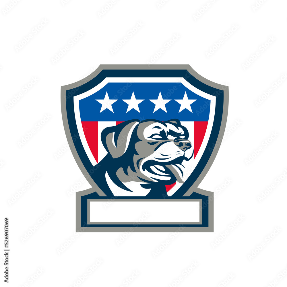 Rottweiler Guard Dog USA Flag Crest Retro Rottweiler Guard Dog USA Flag Crest Retro