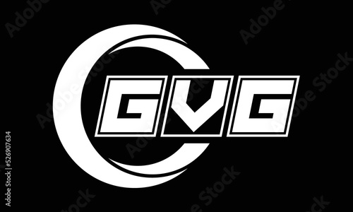 GVG three-letter circle logo design. custom font black and white logo vector template | abstract logo | word mark logo | letter mark logo | business logo | minimalist logo | font logo | photo