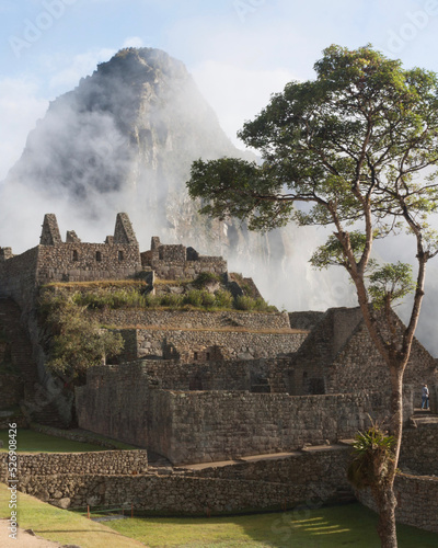 Clouds burning off in the morning light at Machu Picchu