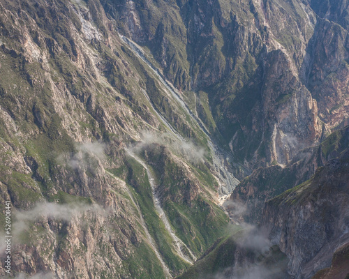 Wispy clouds floating through Colca Canyon, Peru