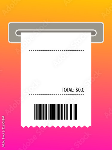 Ticket coming out of a terminal or cash register