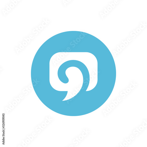 Communication logo design, abstract chat bubble icon, speech bubble quote logo icon