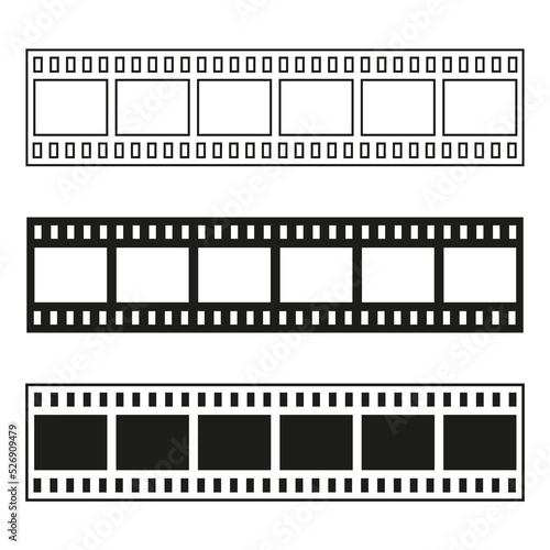 Retro film reel set. Vector illustration. stock image.