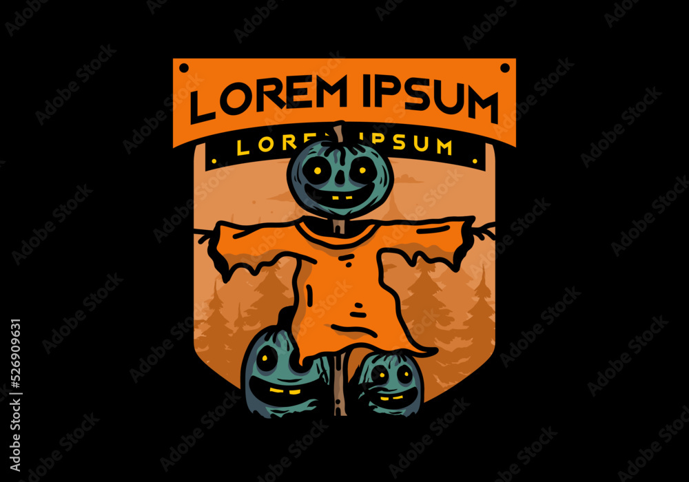 Scary halloween pumpkin illustration design Scary halloween pumpkin illustration design