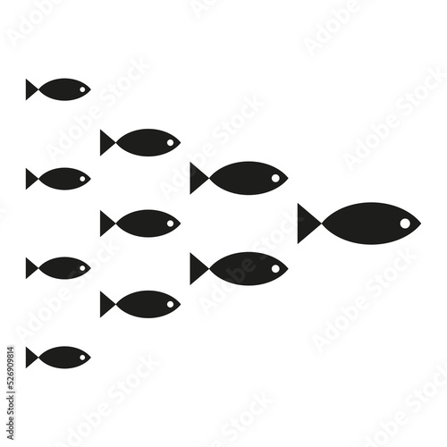 school of fish icon. Team concept. Vector illustration. stock image. 