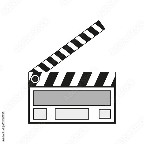 Vintage clapperboard. Vector illustration. stock image. 