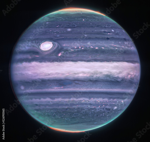 Infrared Auroras on Planet Jupiter. Webb Space Telescope. Elements of this image were furnished by NASA. photo