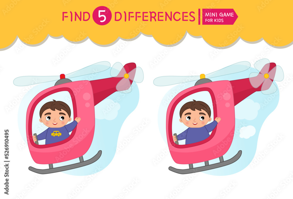Vetor de Find differences. Educational game for children. Cartoon ...