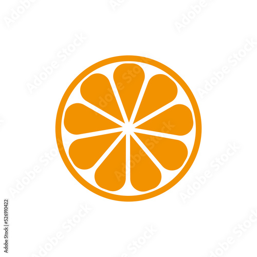 Sketch cut orange icon. Summer concept. Creative concept. Sweet food. Vector illustration. Stock image.