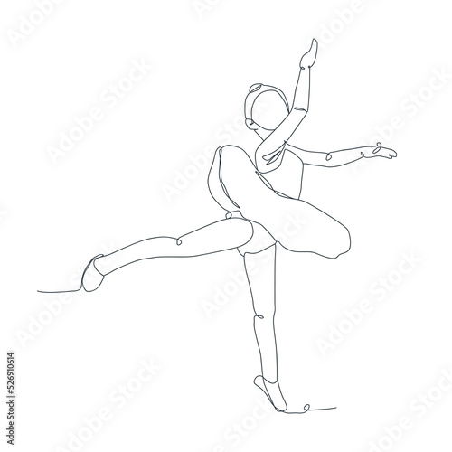 continuous line illustration of ballet dancer