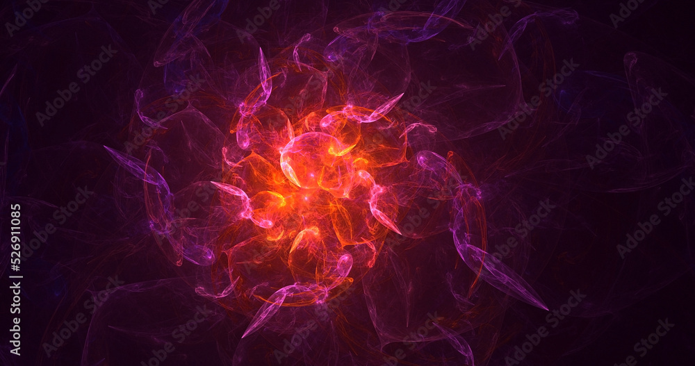 Naklejka premium 3D rendering abstract multicolor technology fractal light background