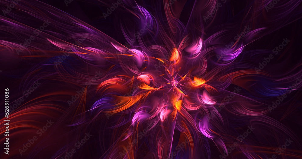 Fototapeta premium 3D rendering abstract multicolor technology fractal light background