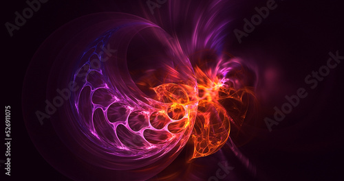 3D rendering abstract multicolor technology fractal light background