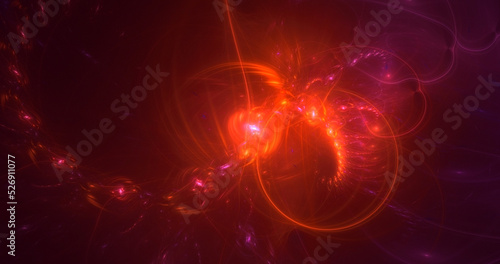 3D rendering abstract multicolor technology fractal light background