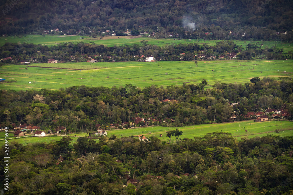 Arial view of village in Trenggalek, East Java, Indonesia