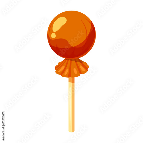 Candy on a stick isometric 3d sweet. Lollipop caramel vector