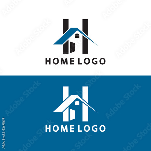 Initial letter H  Home logo icon vector illustration design © Sunar