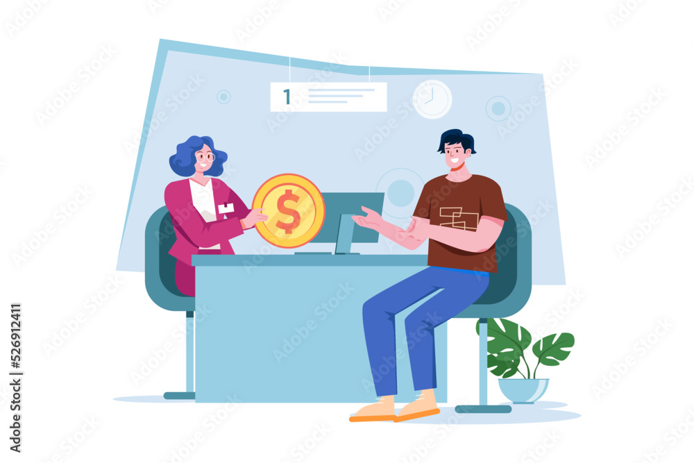 Loan Operations Illustration concept on white background