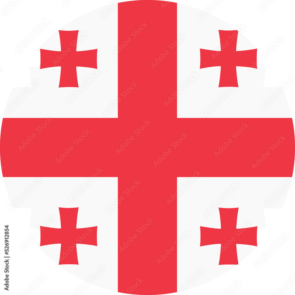 Fototapeta premium Circle flag vector of Georgia
