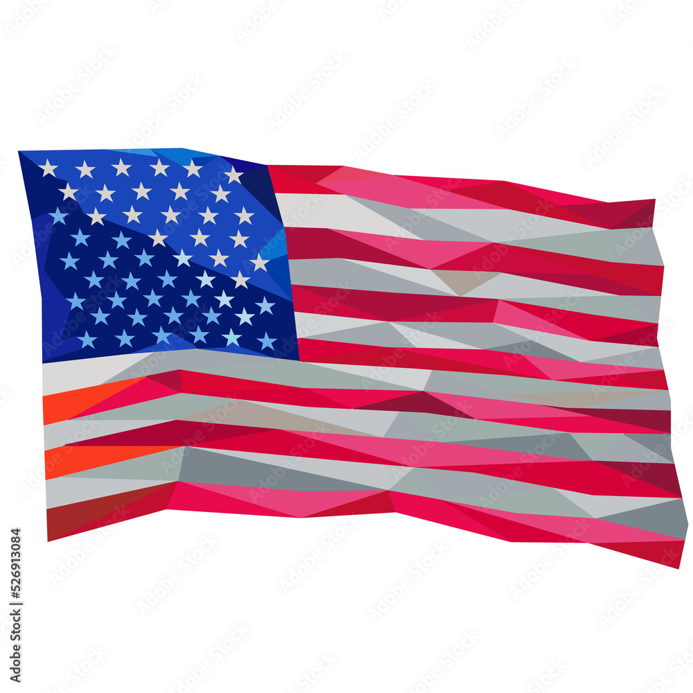 USA Flag Stars and Stripes Low Polygon USA Flag Stars and Stripes Low Polygon