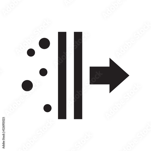 Air purifier. Air filter icon. Solid Particle Filter.