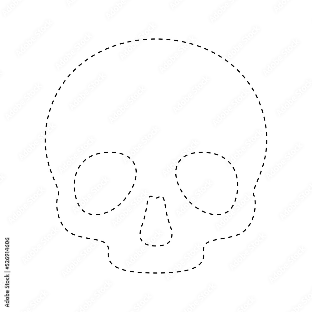 Skull tracing worksheet for kids Skull tracing worksheet for kids