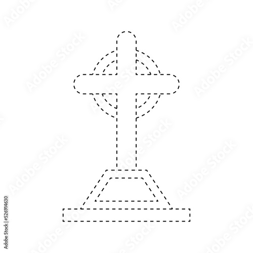 Tombstone tracing worksheet for kids