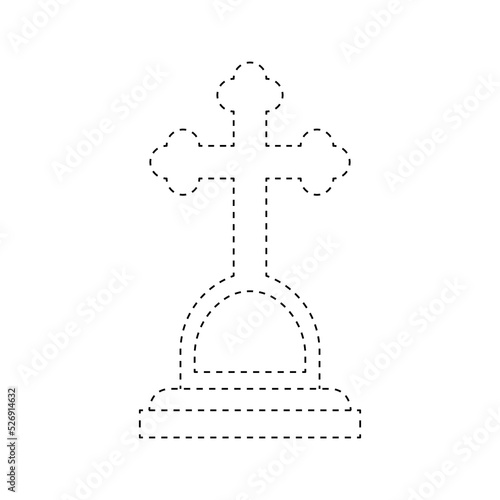 Tombstone tracing worksheet for kids