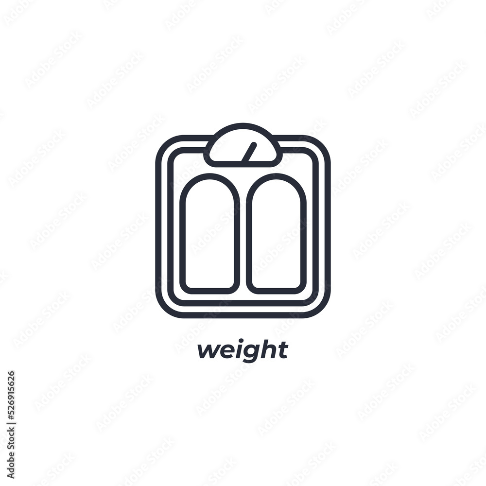 weight line icon. linear style sign for mobile concept and web design. Outline vector icon. Symbol, logo illustration. Vector graphics weight line icon. linear style sign for mobile concept and web design. Outline vector icon. Symbol, logo illustration. Vector graphics