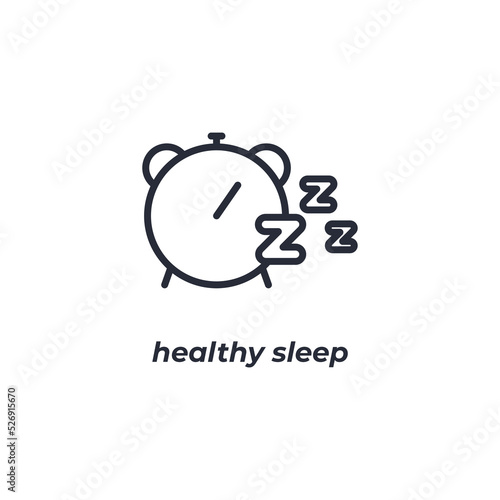 healthy sleep line icon. linear style sign for mobile concept and web design. Outline vector icon. Symbol, logo illustration. Vector graphics