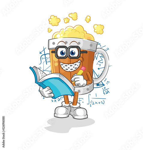beer mug geek cartoon. cartoon mascot vector