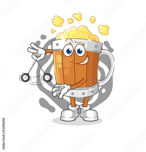 beer mug hypnotizing cartoon. cartoon mascot vector