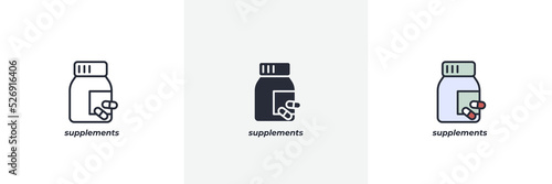 supplements icon. Line, solid and filled outline colorful version, outline and filled vector sign. Idea Symbol, logo illustration. Vector graphics