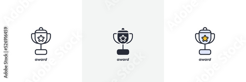 award icon. Line, solid and filled outline colorful version, outline and filled vector sign. Idea Symbol, logo illustration. Vector graphics photo