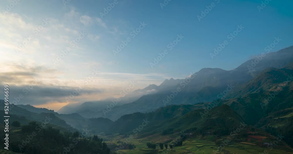Timelapse Beautiful landscape mountain green field grass meadow white cloud blue sky sunny day. Time lapse Majestic green scenery big mountain hill cloudscape valley panorama countryside nature view Timelapse Beautiful landscape mountain green field grass meadow white cloud blue sky sunny day. Time lapse Majestic green scenery big mountain hill cloudscape valley panorama countryside nature view
