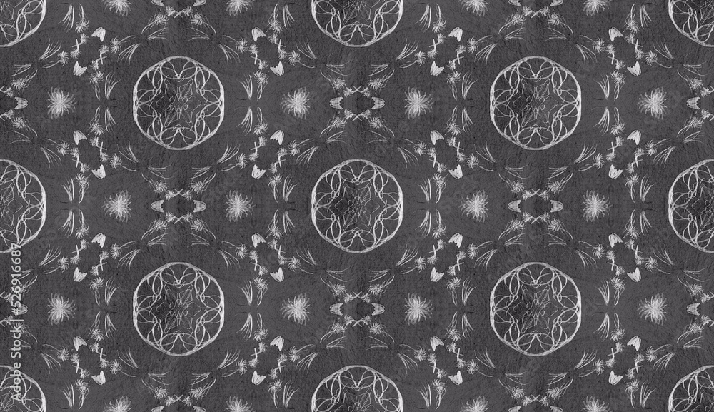 Wallpaper in the style of Baroque. Abstract ethnic pattern. Design for decorating, background, wallpaper, illustration, fabric, clothing, batik, carpet, embroidery.