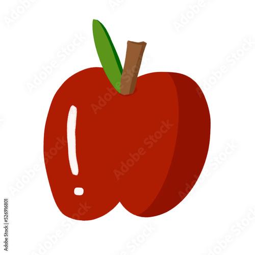 big red apple with inner shadow