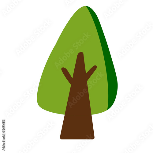 illustration of a green tree in triangle shape