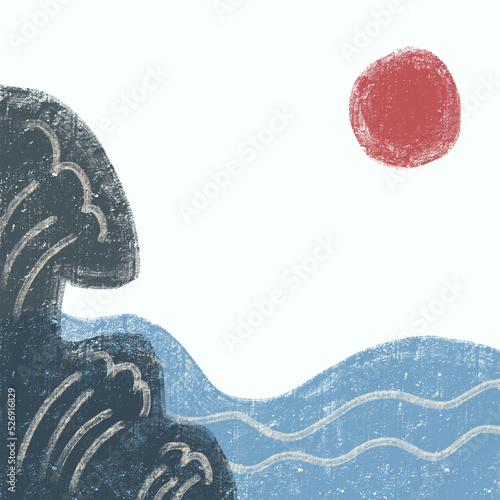 Wave illustration in Japanese style