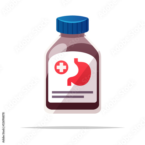 Stomach gastritis medicine vector isolated illustration