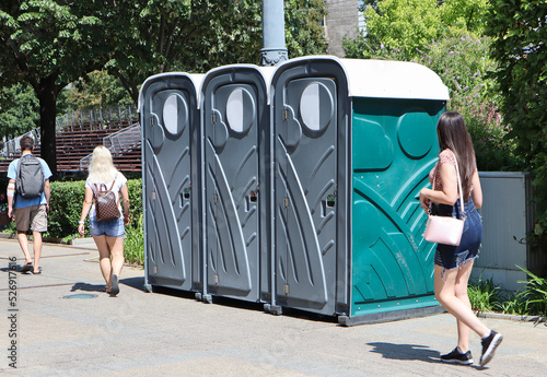 Portable restrooms on the street