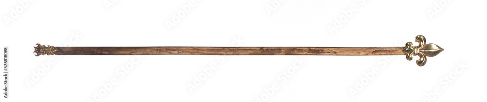 medieval golden spear isolated on white background medieval golden spear isolated on white background