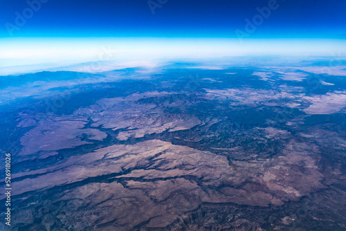 Aerial view of watershed for canyons in Arizona photo