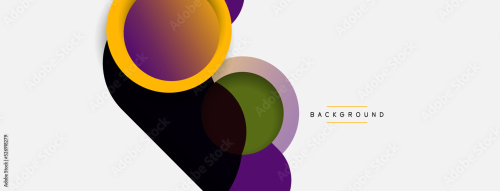 Vector round shapes circles minimal geometric background. Vector illustration for wallpaper banner background or landing page Vector round shapes circles minimal geometric background. Vector illustration for wallpaper banner background or landing page