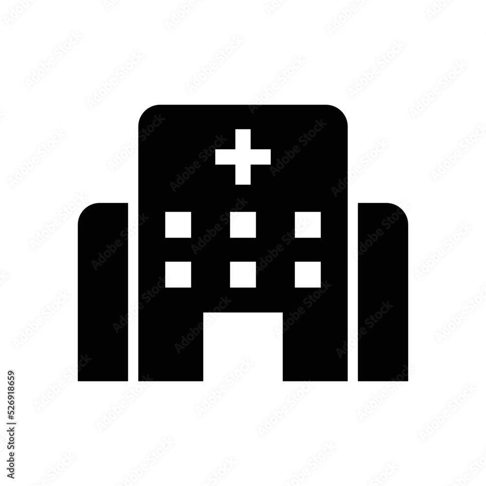 Hospital building icon vector graphic illustration Hospital building icon vector graphic illustration